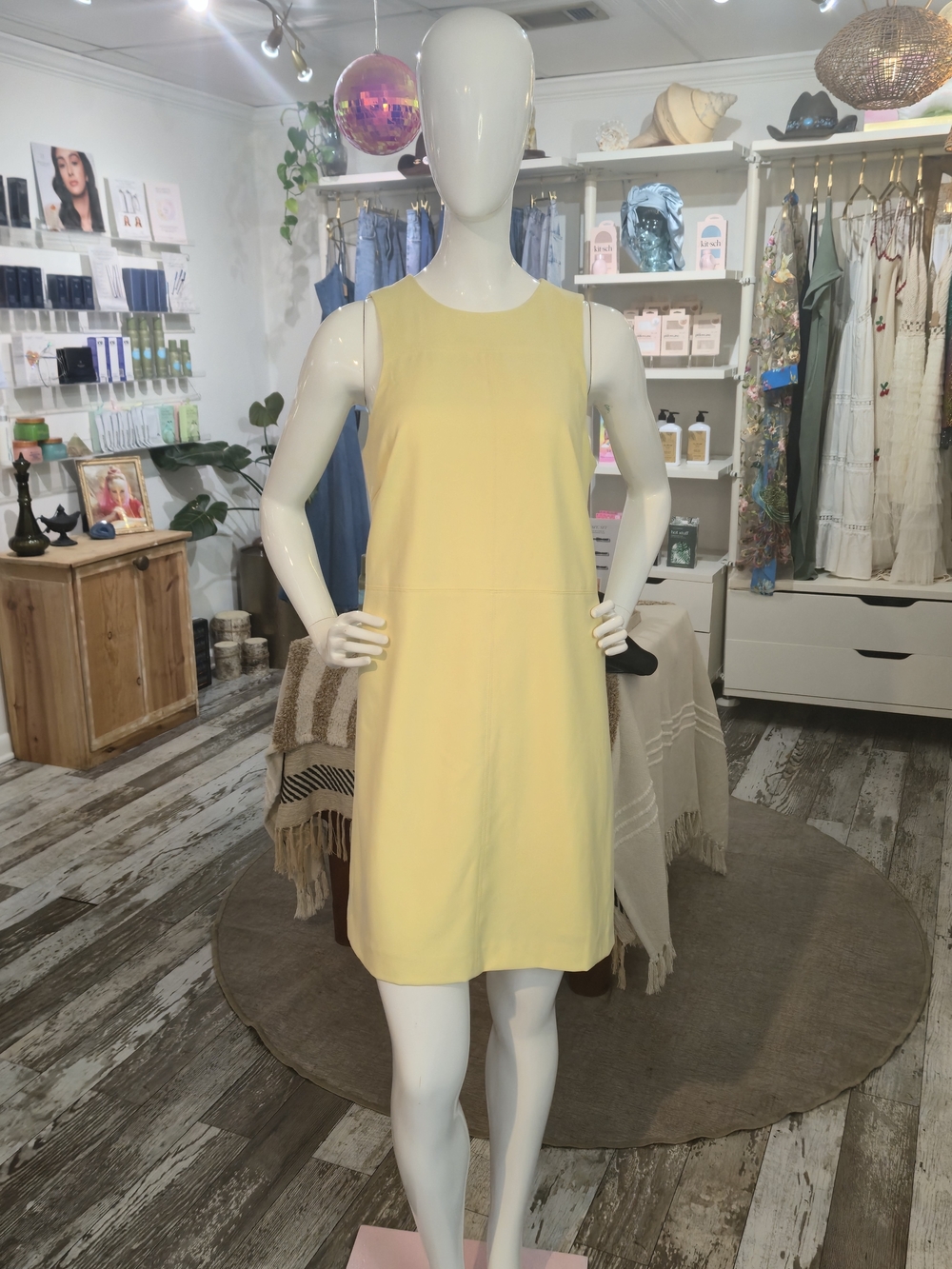 ANTONIO MELANI Yellow Sleeveless Shift Dress